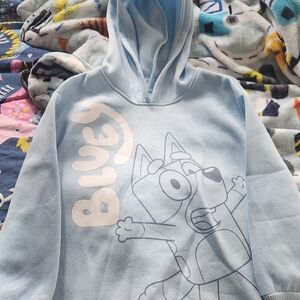 Bluey Light Blue Hoodie Size 5 Boys (Xs). Only Worn Once In Excellent Shape